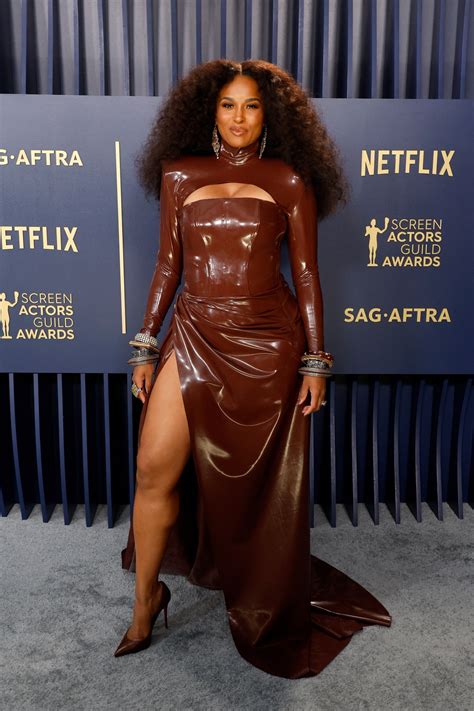 ciara latex|Ciara Wears Sexy Latex Look at 2024 SAG Awards。